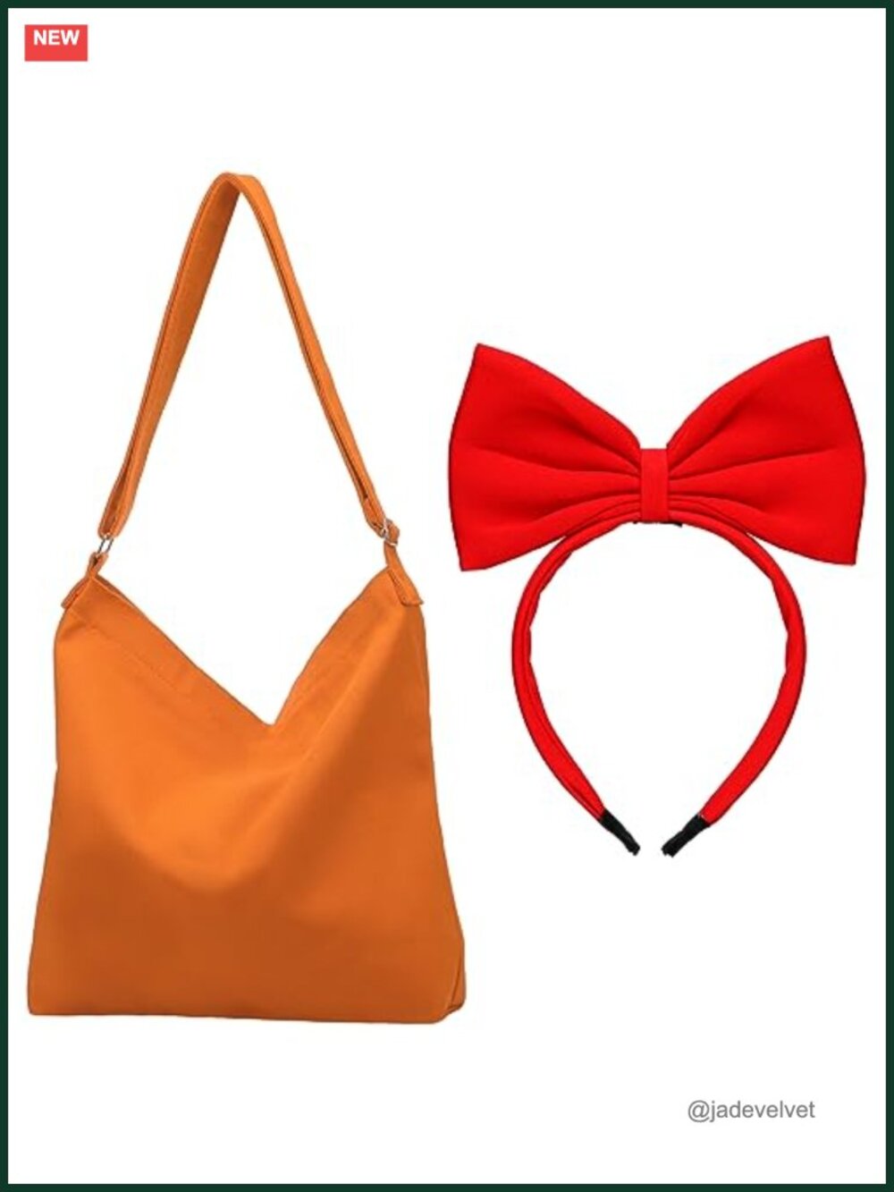 Canvas Tote Bag & Bow Headband 2 Pc Cosplay Costume Set
